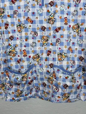 Koi Tokidoki Women L Summer Picnic Eve Scrub Top Shirt Stretch Pockets 1017TKD thumbnail 2