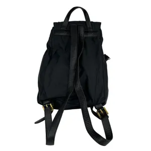 MOSCHINO Mini Black Nylon Leather Trim Backpack Gold-tone Logo thumbnail 2