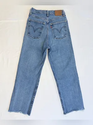 Levi's Ribcage Straight Ankle Jeans – Dance Around (Medium Wash) – 27 thumbnail 9