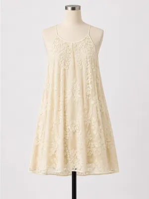 Mi Ami (Francesca’s) Cream Lace Mini Dress‎ | Boho Cottagecore thumbnail 2