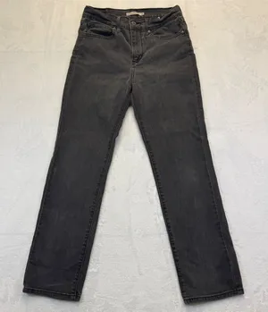 Levis 724 High Rise‎ Straight Jeans 28 Faded Black Dark Gray Denim 18883-0105 thumbnail 1