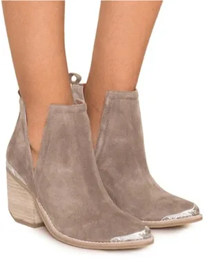 Jeffrey Campbell Cromwell Cut Out Western Taupe Brown Suede Ankle Boot 7.5 thumbnail 15