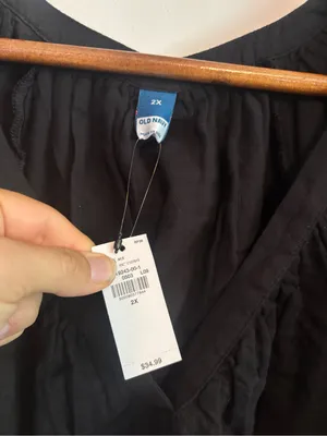 Old Navy NWT Black V-Neck Flutter Short Sleeve Mini/Midi Dress thumbnail 6