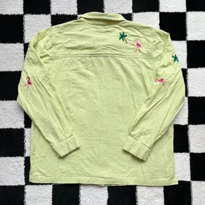 Quacker Factory Green Gingham Beaded Flamingo Top thumbnail 2