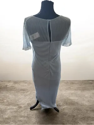 French Connection Pale Blue Sheer-Panel Maxi Skirt with Side Slit size M thumbnail 3