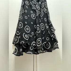 Vtg 90s Marisol Black Silk Ruffle Sequin Skirt Y2K Fairy Whimsygoth Coquette thumbnail 4