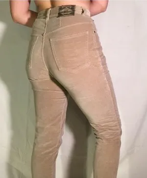 Express VINTAGE 100% COTTON HIGH WAISTED STRETCHY BEIGE PANTS thumbnail 4