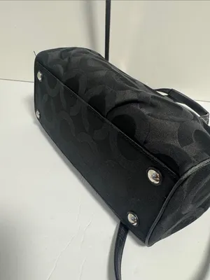 Coach Black Op Art Taylor Signature Satchel with Silver Hardware Crossbody thumbnail 7