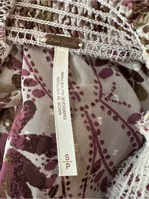 Free People Clarissa Printed Top – Lilac Grey Combo – Size Medium thumbnail 12