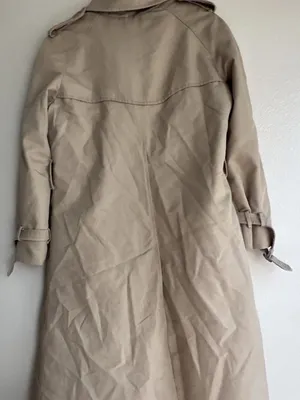 vintage Sears Fashions double button trench coat in beige 1970’s Women’s Sz L thumbnail 2