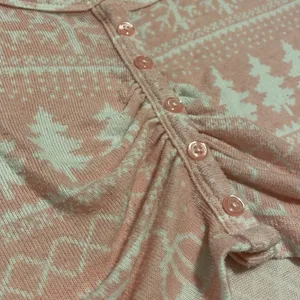 Colsie Pink and White Holiday Christmas Winter PJ Set thumbnail 6