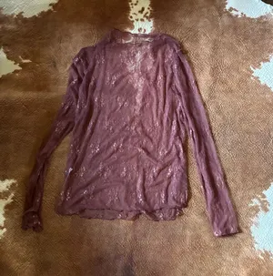 Lace mesh brown top  size medium From a boutique thumbnail 1