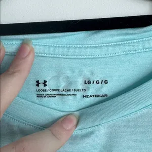 Under Armour Women's Short Sleeve Tee in Aqua with White Logo Size L thumbnail 4
