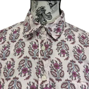 J.Crew Women's Sz S Pink Floral‎ Button-Down Shirt Long Sleeve Cotton Blouse thumbnail 3