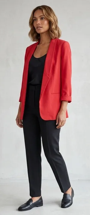 French Connection Red Sundae Shawl Collar Blazer Open Front Jacket Size 0‎ thumbnail 1