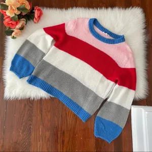 Prómesa Red Pink Stripe Sweater by Blue White Size s/m thumbnail 1