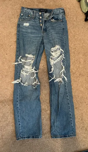 Ripped Straight Leg Jeans thumbnail 1