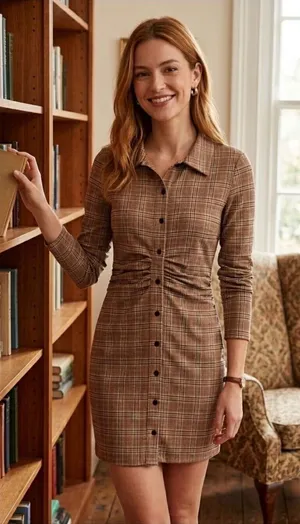 Zara | Plaid Button Down Shirt Dress, XS thumbnail 1