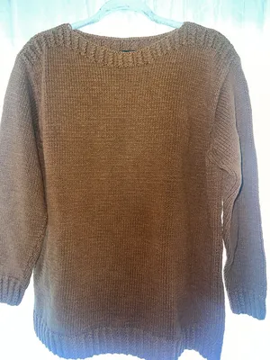 Vintage Lauren Ralph Lauren Hand Knit Sweater Brown Cotton Saddle Shoulder Y2K M thumbnail 4