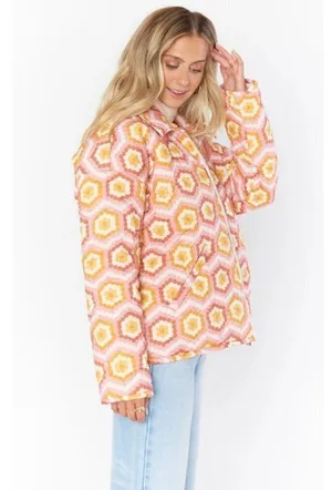Show Me Your Mumu Powder Puffed Jacket Honeycomb Daisy Womens Size Medium thumbnail 4