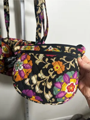 Vera Bradley Night and Day RETIRED Floral Small Duffel & Crossbody Bag Set thumbnail 3