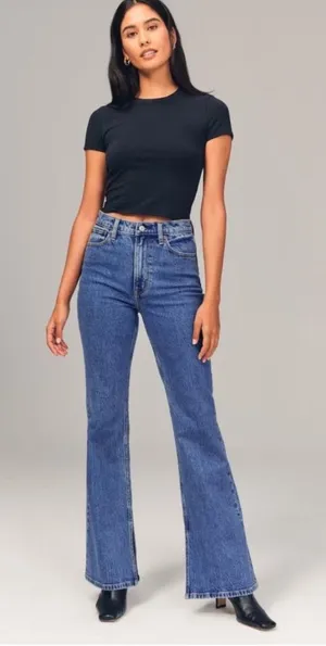 Abercrombie & Fitch Blue Vintage Flare High Rise Jeans Size 31 / 12 Y2K Classic thumbnail 1