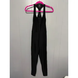 Abercrombie & Fitch YPB Black SculptLux Open Back Athletic Fitted Jumpsuit S thumbnail 2