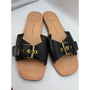 Dolce Vita Slide Sandals Women 8.5 Black Leather Buckle Flat Summer thumbnail 2