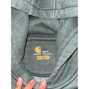Carhartt‎ Women's Hoodie Relaxed Fit Pullover Fleece Logo Sleeve Workwear Sz M thumbnail 5
