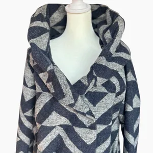 Mossimo Supply Co. Two Tone Geometric‎ Wrap Pea Coat With Oversized Collar Sz M thumbnail 4