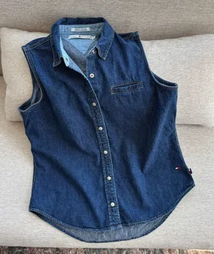 2001 Vintage Tommy Hilfiger Denim Vest Shirt 12 Western Preppy Y2K Mom Fall thumbnail 1