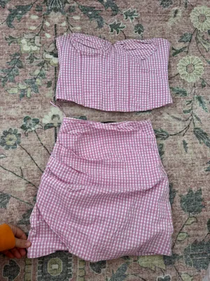 Zara Gingham Set Pink thumbnail 3