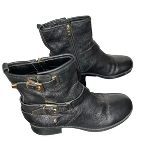 Marc Fisher‎ Black Leather Booties thumbnail 1