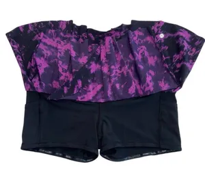 Lululemon Hit Your Stride Skirt Breezie Regal Plum Black / Black Size 10 Skort thumbnail 9