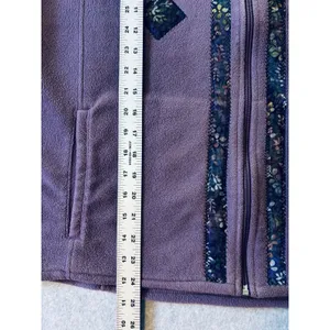 Woolrich Fleece Full‎ Zip Vest Purple Floral Patch Granny Cottagecore Women's XL thumbnail 7
