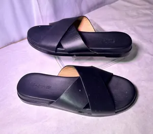 Madewell Black Crossband Leather Slide Sandals thumbnail 1