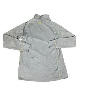 FootJoy FJ Gray Athletic Quarter Zip Pullover Golf Top‎ Neon Accent Performance thumbnail 5