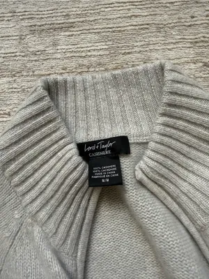 Lord & Taylor Light Gray Knit Open Cardigan (Size Medium) thumbnail 4