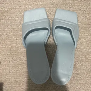 Nwot Asos Square Toe Heeled Sandals Baby Blue Us8 thumbnail 8