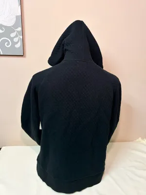 Vertigo Paris Women’s XL Black Quilted Gothic Zip Up Hoodie Jacket Embroidered thumbnail 7