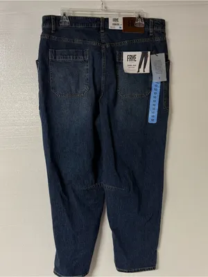 Frye Barrel Jeans Women Medium Wash 10 High Rise Curved Leg Denim Button Fly thumbnail 8