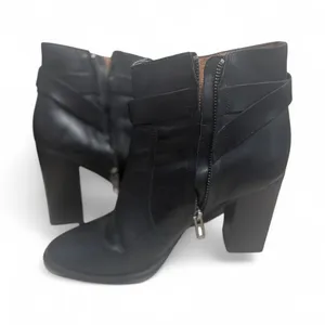 Madewell Black Leather Ankle Sammie Boots | Heeled Shoe Boot | Size 9 1/2 9.5 thumbnail 3