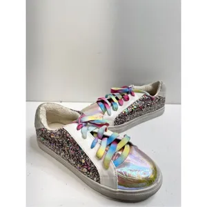 Madden Girl Steve Madden Girls Sneakers Jrize Sz 5 Multicolor‎ Sequin Detailed Lace Up Style thumbnail 6