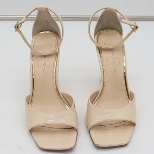 Jessica Simpson Wedge Sandals Womens 8 Leehi Nude Patent Ankle Strap Fair thumbnail 4