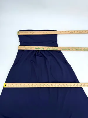 Susana Monaco Dress Womens XS Navy Blue Pleated Strapless Pocket Tube Minidress thumbnail 7