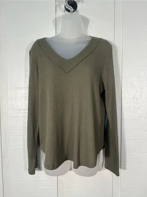 Altard State Green Waffle Top Size Large EUC thumbnail 2