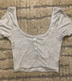 PacSun Gray Scoop Neck Top thumbnail 3