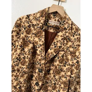 Free People Cali Floral Print Boxy Single Breasted Blazer Sm Boho Neutral thumbnail 3