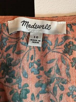 Madewell Amari Twist Top Floral Sunset Haze Cotton Poplin Retro Cottagecore 10 thumbnail 6