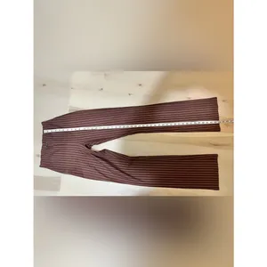 Naked Wardrobe New Women Small Brown White Pinstripe High Waist Bootcut Pants thumbnail 5
